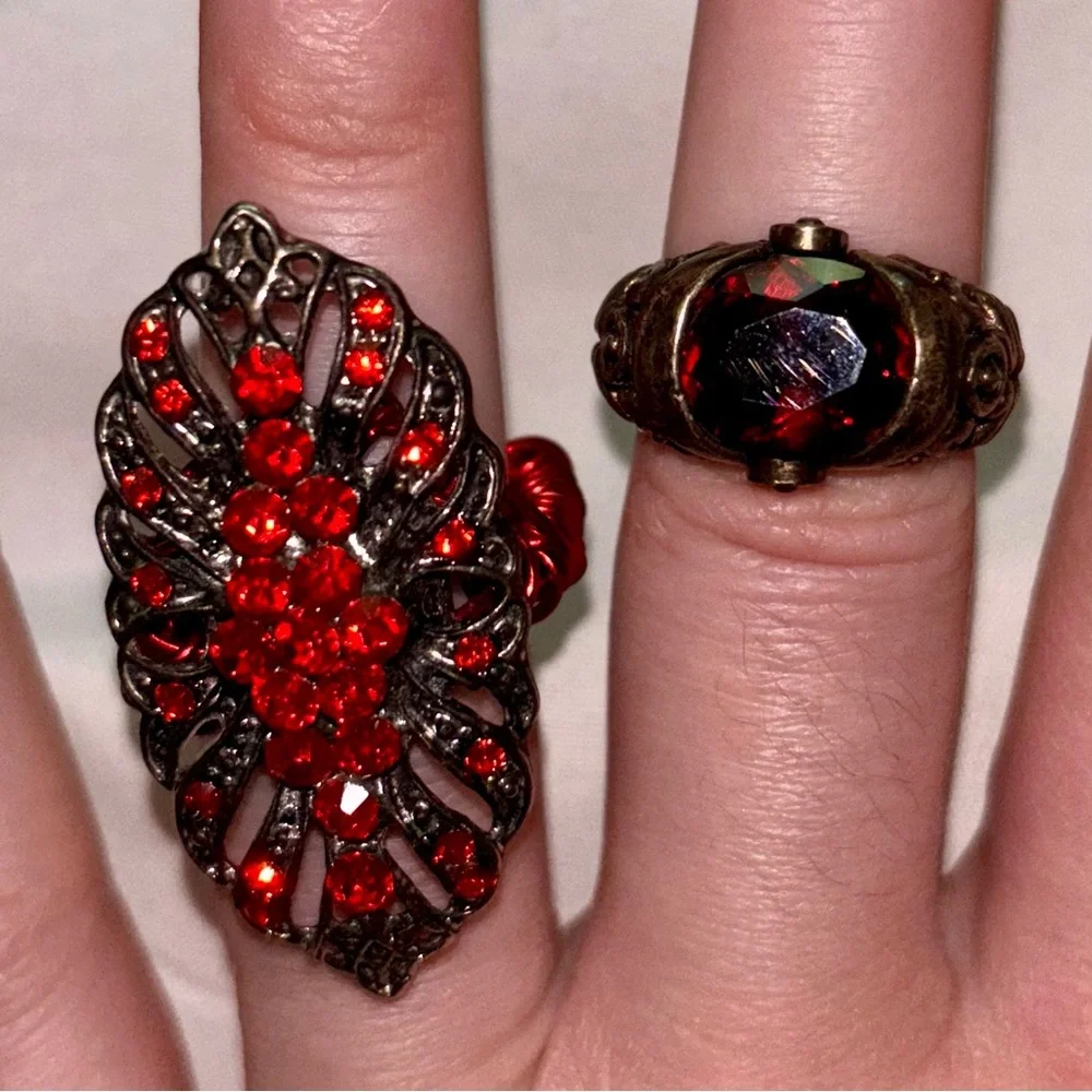 Red Rings Two Costume Jewelry - Picture 3 of 10